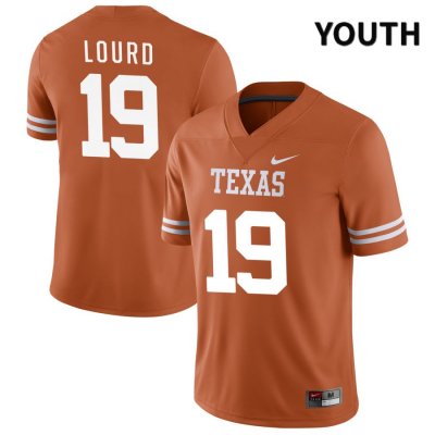 Texas Longhorns Youth #19 Cole Lourd Authentic Orange NIL 2022 College Football Jersey ZAN27P2X